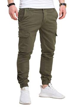 Rello & Reese Herren Cargohose Chino Jogger Jeans-Hose JN-3822 [Khaki, W31] von Rello & Reese