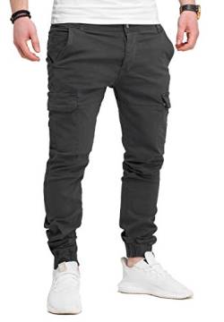 Rello & Reese Herren Cargohose Chino Jogger Jeans-Hose JN-3822 [Schwarz, W29] von Rello & Reese