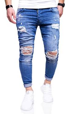 Rello & Reese Herren Destroyed Jeans Hose JN-3296 (Blau, W30/L32) von Rello & Reese