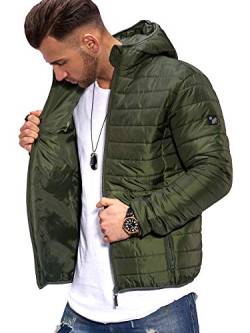 Rello & Reese Herren Jacke Puffer Steppjacke Übergangsjacke mit Beutel MT-6101 [Khaki, M] von Rello & Reese