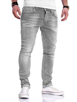 Rello & Reese Herren Jeans Hose Denim Slim Fit JN-105 [Grau, W30/L32] von Rello & Reese