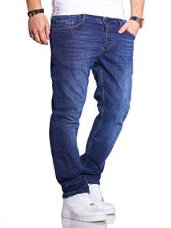 Rello & Reese Herren Jeans Straight Fit Denim Hose Regular Stetch JN-221 [Blau-6, W30/L32] von Rello & Reese