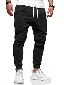 Rello & Reese Herren Jogginghose Sporthose Trainingshose JG-3014 [Schwarz, L] von Rello & Reese