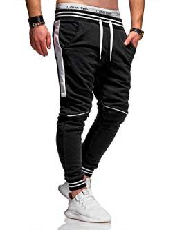 Rello & Reese Herren Jogginghose Trainingshose Hose Sporthose JG-3117 (L, Schwarz) von Rello & Reese