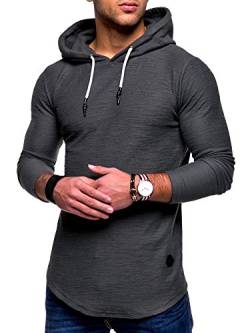 Rello & Reese Herren Oversize Hoodie Pullover Kapuzenpullover MT-7420 [Dunkelgrau, XL] von Rello & Reese