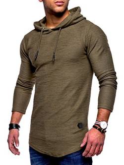 Rello & Reese Herren Oversize Hoodie Pullover Kapuzenpullover MT-7420 [Khaki, S] von Rello & Reese