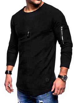 Rello & Reese Herren Oversize Sweatshirt Pullover Hoodie MT-7310 [Schwarz, M] von Rello & Reese