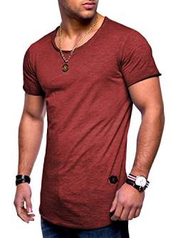 Rello & Reese Herren Oversize T-Shirt Crew Rundhals MT-7103 (Bordeaux Wash, 3XL) von Rello & Reese