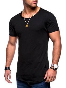 Rello & Reese Herren Oversize T-Shirt Crew Rundhals MT-7103 [Schwarz, L] von Rello & Reese