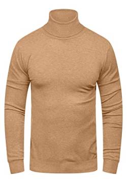 Rello & Reese Herren Rollkragenpullover Strick-Pullover Rolli Sweatshirt Feinstrick 22289 [Beige, L] von Rello & Reese