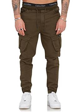 Rello & Reese Herren Stoffhose Cargohose Jeans Chinohose Stretchhose Slim Fit GF-79003-1 [Khaki, M] von Rello & Reese