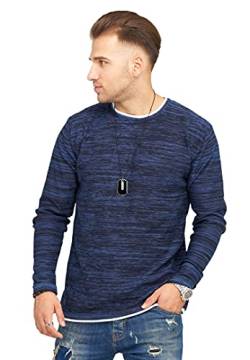 Rello & Reese Herren Strick-Pullover Sweatshirt Pulli Longsleeve Feinstrick CR-8770 [Indigo, S] von Rello & Reese