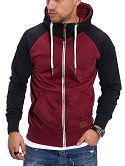 Rello & Reese Herren Sweatjacke Hoodie Zip-Jacke Kapuzenpullover MT-7681 [Weinrot, M] von Rello & Reese