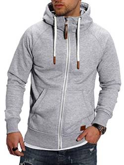 Rello & Reese Herren Sweatjacke Hoodie Zip-Jacke Kapuzenpullover MT-7692 [Grau, XL] von Rello & Reese