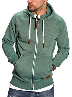 Rello & Reese Herren Sweatjacke Hoodie Zip-Jacke Kapuzenpullover MT-7692 [Grün, S] von Rello & Reese