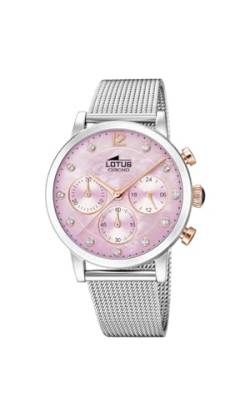 Lotus Damen Chronograph Quarz Uhr mit Edelstahl Armband 18676/2 von Relojes Lotus