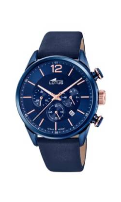 Lotus Herren Chronograph Quarz Uhr mit Leder Armband 18681/2 von Relojes Lotus