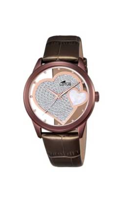 Lotus Uhr Für Damen 18305/F Outlet Silber Edelstahl Case BraunLeder Band von Relojes Lotus