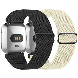 Relting Kompatibel mit Fitbit Versa 2 Bändern, Damen Herren, weiches, verstellbares geflochtenes Nylon, elastisch, atmungsaktiv, Sport-Armband für Fitbit Versa/Versa 2/Versa Lite/SE Smartwatch, von Relting