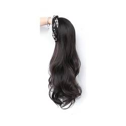 24-Zoll-natürliche lange Welle für Frauen-Halbperücken mit Stirnband-Modefrisur (Braun schwarz,Wasserreißer) von Remanbo