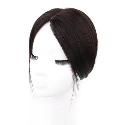 Echthaar für Frauen, natürlich, für weißes Haar, glatt, einteilig, mit drei Clips, Clip-in-Haaraufsätze für Haarausfall (Rückseite-10 Zoll,Teilweise Pony) von Remanbo