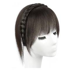 Fischgräten-Stirnband mit natürlicher Abdeckung für weißes Haar für Frauen mit Air Bangs gegen Haarausfall (Hellbraun,10 * 10 Haarteil) von Remanbo