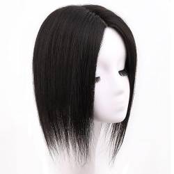 Lange, gerade, maschinell gefertigte, leichte Haarteile für Damen, einteilig, mit drei Clips, natürliche Hu (Machobraun,12 * 13-30cm) von Remanbo