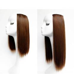 Langes seitliches Haarpolster, natürlich, für Damen-Haarverlängerung (Natürliches Schwarz,20 Zoll) von Remanbo