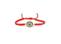 Remi Bijou Elegante Armband Armkette - Türkisches Nazar Boncuk Evil Eye Blaues Auge - verstellbare Länge, rot (Gold) von Remi Bijou