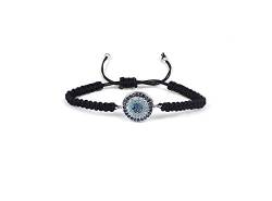 Remi Bijou Elegante Armband Armkette - Türkisches Nazar Boncuk Evil Eye Blaues Auge - verstellbare Länge, schwarz (Silber) von Remi Bijou