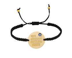 Remi Bijou - Gravurplatte Armkette Armband + Anhänger - Nazar Duasi Gebet für Muslimen Allah Islam - mit türkischem Auge Nazar Boncuk Evil Eye Gold Farbe von Remi Bijou