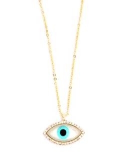 Remi Bijou - Halskette mit Anhänger Türkisches Auge mit Strasssteine oder Nazar Boncuk (Auge Gold) von Remi Bijou