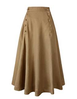 ReminisceBoutique Edwardianischer Leinenrock Suffragette, Sand, 48 von ReminisceBoutique