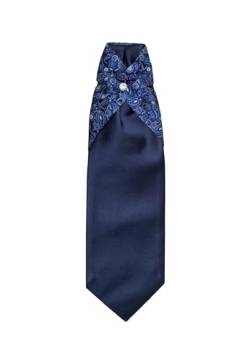 Remo Sartori – Plastron-Krawatte, Hochzeitskrawatte für Herren, aus Seidensatin, Einfarbig, Made in Italy (Blumen Blau) von Remo Sartori