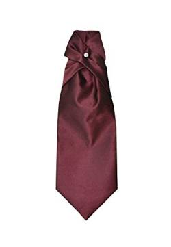 Remo Sartori – Plastron-Krawatte, Hochzeitskrawatte für Herren, aus Seidensatin, Einfarbig, Made in Italy (Bordeaux) von Remo Sartori