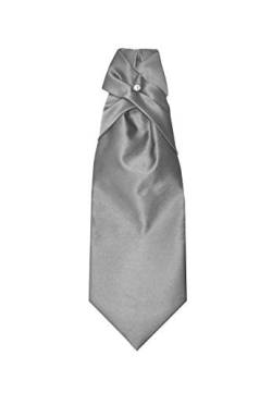 Remo Sartori – Plastron-Krawatte, Hochzeitskrawatte für Herren, aus Seidensatin, Einfarbig, Made in Italy (Grau) von Remo Sartori