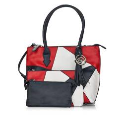 Remonte Damen Q0605 Handtasche, Pazifik/Weiss/Rosso von Remonte