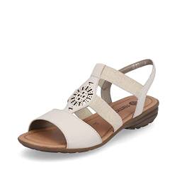 Remonte Damen R3666 Flache Sandale, Porzellan/beige-Gold / 60, 40 EU von Remonte