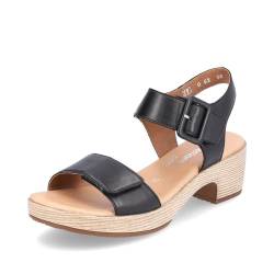 Remonte Damen Riemchensandalen D0N52, Frauen Sandalen,freizeitschuhe,offene schuhe,strandschuhe,sandaletten,sommersandalen,absatz,schwarz (00),39 EU von Remonte