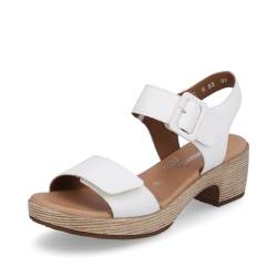 Remonte Damen Riemchensandalen D0N52, Frauen Sandalen,offene schuhe,strandschuhe,sandaletten,sommersandalen,absatz,sommerschuhe,weiss (80),38 EU von Remonte