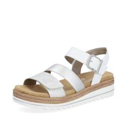 Remonte Damen Riemchensandalen D0Q55, Frauen Sandalen,lose Einlage,sommerschuhe,freizeitschuhe,offene schuhe,strandschuhe,silber/platin (90),38 EU von Remonte