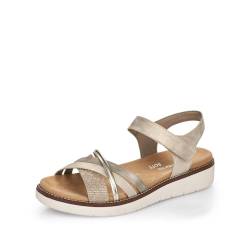 Remonte Damen Riemchensandalen D2058, Frauen Sandalen,lose Einlage,strandschuhe,sandaletten,sommersandalen,bequem,flach,metallic (90),37 EU von Remonte