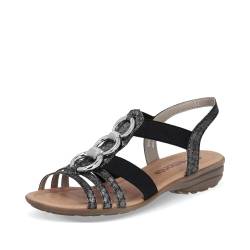 Remonte Damen Riemchensandalen R3605, Frauen Sandalen,sandaletten,sommersandalen,bequem,flach,sommerschuhe,freizeitschuhe,schwarz (02),36 EU von Remonte