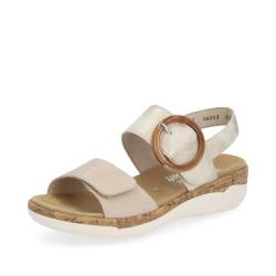 Remonte Damen Riemchensandalen R6853, Frauen Sandalen,lose Einlage,bequem,flach,sommerschuhe,freizeitschuhe,offene schuhe,beige kombi (61),36 EU von Remonte