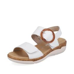 Remonte Damen Riemchensandalen R6853, Frauen Sandalen,lose Einlage,sommersandalen,bequem,flach,sommerschuhe,freizeitschuhe,weiss (80),37 EU von Remonte