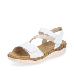 Remonte Damen Riemchensandalen R6860, Frauen Sandalen,lose Einlage,offene schuhe,sandaletten,sommersandalen,bequem,flach,weiss kombi (80),37 EU von Remonte