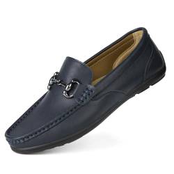 Herren-Halbschuhe, Leder, Business-Slipper, Mokassins, Kleid, Fahren, Hausschuhe, navy, 42 1/3 EU von Remxi