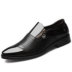 Herren Schnürhalbschuhe Mokassins Schuhe Lederschuhe Slip On Bussnis Loafers Slipper Schuhe Schwarz1 44 EU von Remxi