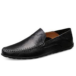 Remxi Herren Mokassins Slippers Lederschuhe Slip On Penny Loafers Fahren Klassische Bussnis Derby Oxford Schuhe Schwarz 43 EU von Remxi