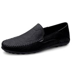 Remxi Herren Mokassins Slippers Lederschuhe Slip On Penny Loafers Fahren Klassische Bussnis Derby Oxford Schuhe SoildSchwarz 40 EU von Remxi